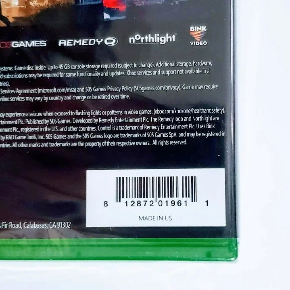 Control Xbox One 505 Games Remedy Microsoft XB1 Video Game Northlight New Sealed